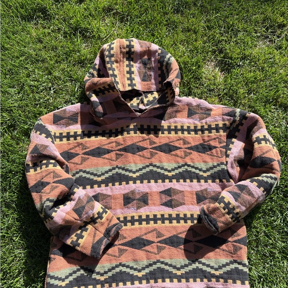 Aztec Boho upcycled blanket hoodie - Picture 4 of 12